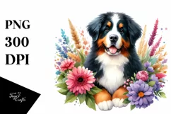 Cute Colorful Bernese Mountain Dog Centered Near Bernese Product Image 1