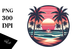 Retro Tropical Beach Sunset, 20 oz Tumbler Product Image 1