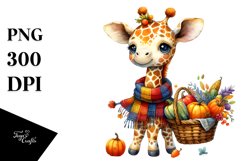 Baby Giraffe Basket | Clipart Product Image 3