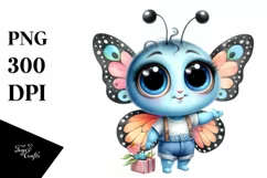 Baby Butterfly Big Eyes Standing Happy | Sublimation | Product Image 3