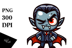 Aggressive Vampire with Winking Eye, White Background Product Image 1