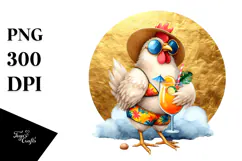 Chicken in Beachwear, Transparent PNG Product Image 1