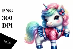 Colorful Baby Unicorn in Collegiate Shag Dancer's Outfit, Product Image 3