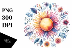 Colorful Watercolor Sun Clipart Product Image 1