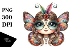 Smiling Butterfly | Watercolor Clipart Product Image 3