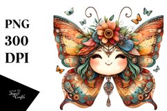 Smiling Butterfly | Watercolor Clipart Product Image 1