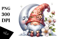 Gnome with Moon Jasmine PNG Product Image 1