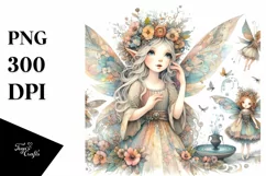 Whimsical Fairy | Watercolor Clipart Product Image 1