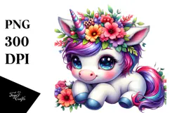 Cute Baby Unicorn PNG Product Image 1