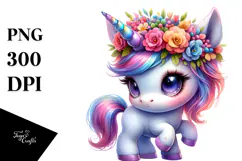 Expressive Baby Unicorn By , PNG Product Image 1
