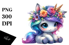 Vibrant Baby Unicorn By , PNG Product Image 1