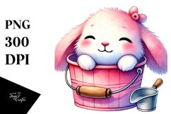 Colorful Pinkish Rabbit Resting PNG Product Image 1