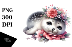 Sleeping Baby Seal PNG Product Image 1