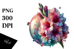 Abstract Gladiolus Round | Clipart Product Image 1