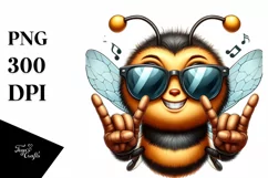 Smiling Bee with Sunglasses | Watercolor Clipart Product Image 3
