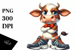 Watercolor Cow Big Eyes | Summer Sticker Product Image 1