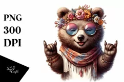 Smiling Bear with Sunglasses | Watercolor Clipart Product Image 3