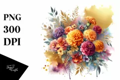 Vibrant Bouquet Watercolor Abstract | Sublimation | Clipart Product Image 1