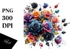 Colorfull Black Roses Glossy Petals White Background | Product Image 3