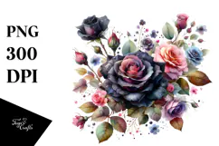 Colorfull Black Roses Glossy Petals White Background | Product Image 1