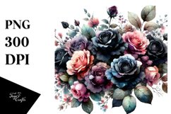 Colorfull Black Roses Glossy Petals White Background | Product Image 1
