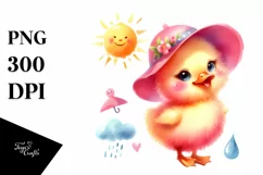 Colorful Smiling Baby Duck Clipart Product Image 1