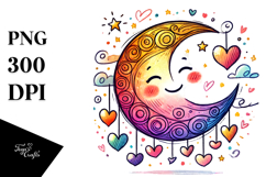 Smiling Rainbow with Hearts PNG Product Image 1