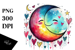 Smiling Rainbow with Hearts PNG Product Image 1