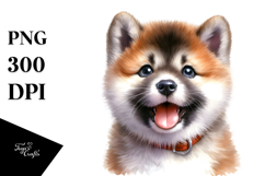 Watercolor Cute Akita, Transparent PNG Product Image 1