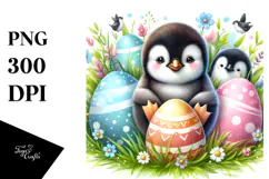 Whimsical Baby Penguin PNG Product Image 1