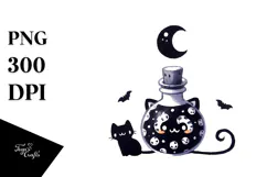 Simple Cute DARK Potion Halloween PNG Product Image 1