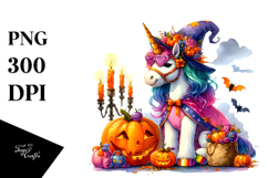 Vibrant Halloween Unicorn | Clipart Product Image 1
