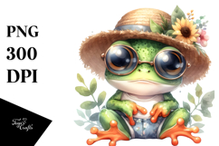 Energetic Baby Frog with Hat, High-Res PNG Product Image 1