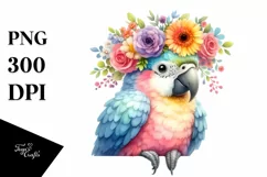 Cute Cartoon-Style Macaw PNG Product Image 1