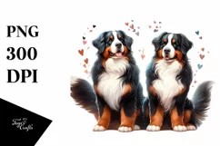 Bernese Mountain Dog Double Tail Heart PNG Product Image 1