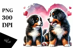 Bernese Mountain Dog Double Tail Heart PNG Product Image 1