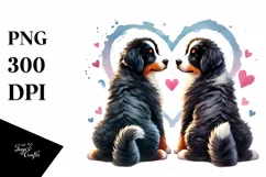 Bernese Mountain Dog Double Tail Heart PNG Product Image 1