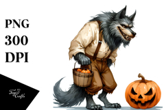 Simple Halloween Werewolf Clipart, High-Res PNG Product Image 1