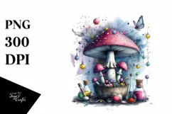 Magical Mushroom Watercolor PNG Product Image 3