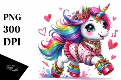 cute Baby Unicorn Running PNG Product Image 1