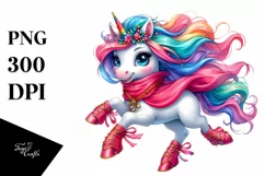 cute Baby Unicorn Running PNG Product Image 3