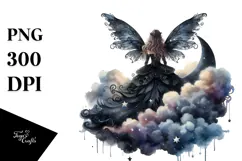 Gothic Fairy on Cloud PNG Product Image 1
