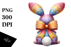 Glittery Bunny Sitting PNG Product Image 1