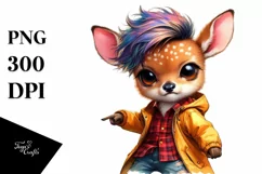 Cute Baby Deer Dancing, Cool Haircut PNG Product Image 1
