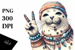 Detailed Seal Victory Summer Sticker Flower Clipart Product Image 1