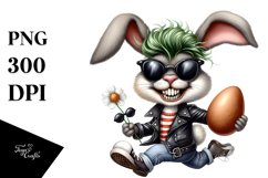 Bunny with Leather Shat and Sunglasses PNG Product Image 1