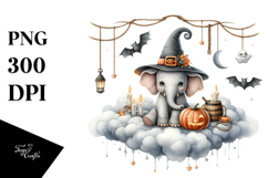 Elephant with Halloween Costume PNG Product Image 1