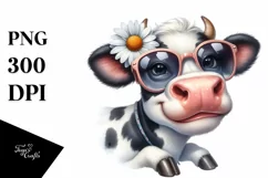 Cow with Goofy Smile and Daisy | Clipart Product Image 1