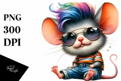 Watercolor Baby Mouse Playing PNG Product Image 3