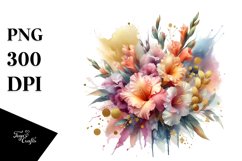 Watercolor Abstract Gladiolus Bouquet Product Image 1